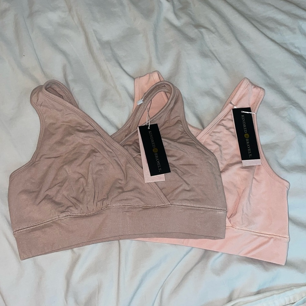Set of 2 Kindred bravely French terry racerback nursing bras medium busty